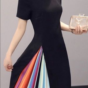 Fun summer dress with colorful pleats.